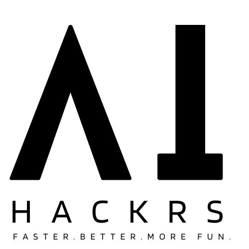 AI-Hackrs logo white + payoff